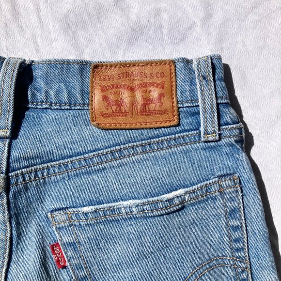 LEVI'S Wedgie Rough Tide High Rise Straight Leg Raw Hem Cropped Jeans, Size 25 - Picture 12 of 15